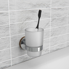 Стакан для ванной Fora Lord с держателем стекло прозрачный/ металл хром (FOR-LORD044CR) - фото 2