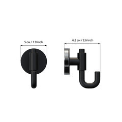 Крючок для ванной Fora Lord одинарный на шуруп металл черный (FOR-LORD054BL) - фото 2