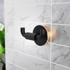 Крючок для ванной Fora Lord двойной на шуруп металл черный (FOR-LORD053BL) - фото 2