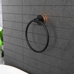 Полотенцедержатель кольцо Fora Lord d155 мм на шуруп нержавеющая сталь черный (FOR-LORD011BL) - фото 5