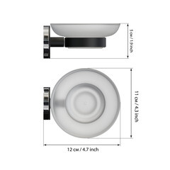 Мыльница для ванной Fora Lord с держателем стекло/сталь черная (FOR-Lord036BL) - фото 3