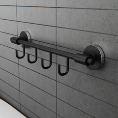 Вешалка для ванной Fora Lord 4 крючка на шуруп металл черный (FOR-LORD004BL) - фото 2