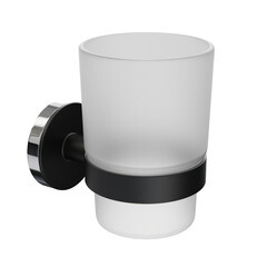 Стакан для ванной Fora Lord с держателем стекло прозрачный/ металл черный (FOR-LORD044BL) - фото 4