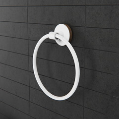 Полотенцедержатель кольцо Fora Lord d155 мм на шуруп нержавеющая сталь белый (FOR-LORD011WT) - фото 2