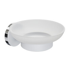 Мыльница для ванной Fora Lord с держателем сталь/стекло белая (FOR-Lord036WT) - фото 4