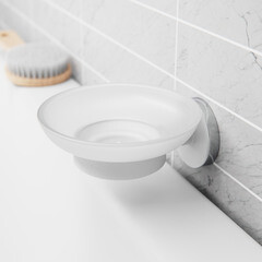 Мыльница для ванной Fora Lord с держателем сталь/стекло белая (FOR-Lord036WT) - фото 2