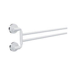 Полотенцедержатель Fora Lord 440 мм двойной поворотный на шуруп нержавеющая сталь белый (FOR-LORD022WT) - фото 4