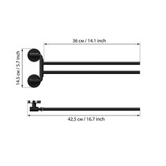 Полотенцедержатель Fora Lord 440 мм двойной поворотный на шуруп нержавеющая сталь белый (FOR-LORD022WT) - фото 3