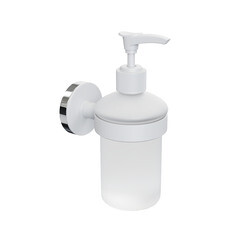 Дозатор для мыла Fora Lord с держателем стекло матовый/металл белый (FOR-Lord 041W) - фото 2