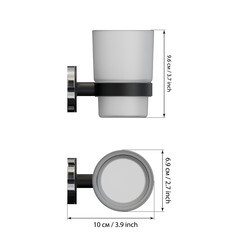 Стакан для ванной Fora Lord с держателем стекло прозрачный/ металл белый (FOR-LORD044WT) - фото 4