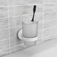 Стакан для ванной Fora Lord с держателем стекло прозрачный/ металл белый (FOR-LORD044WT) - фото 3