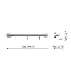 Вешалка для ванной Fora Long 3 крючка на шуруп силумин хром (L005) - фото 6