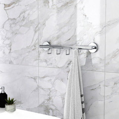 Вешалка для ванной Fora Long 4 крючка на шуруп силумин хром (L003) - фото 5