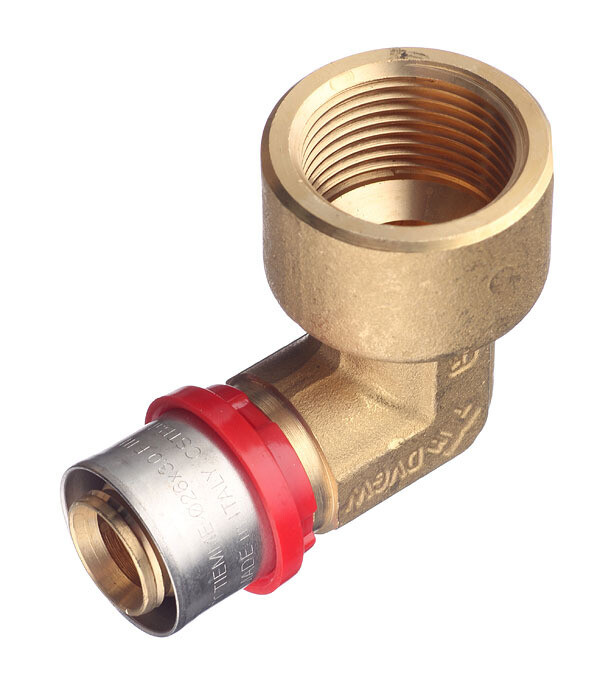 Изображение товара Уголь Tiemme 26 мм х 1 ВР с внутренней резьбой 90 градусов для металлопластиковых труб