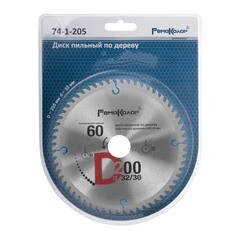 Диск пильный по дереву переходное кольцо 16/20х22/25,4/30 мм 200x32x60T