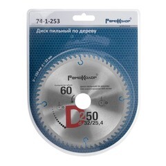 Диск пильный по дереву переходное кольцо 16/20х22/25,4/30 мм 250x32x60T