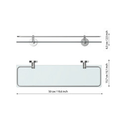 Полка для ванной Fora Long 500х157х65 мм стекло/металл хром (L034*50M/1312) - фото 6