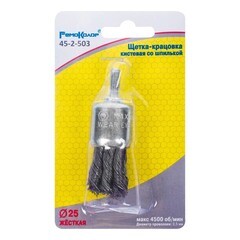 Щетка-крацовка кистевая со шпилькой витая стальная проволока 25 мм