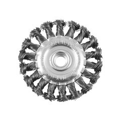 Щетка-крацовка дисковая витая стальная проволока посадочная гайка М14 d150 мм
