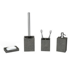 Дозатор для мыла Fora Stone Black настольный полирезин черный (For-STN021BL) - фото 2