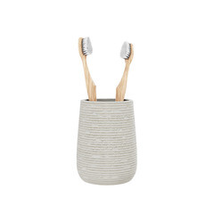 Стакан для ванной Fora Bricks настольный полирезин бежевый (FOR-BRK044BE) - фото 2