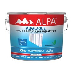 Эмаль алкидная для радиаторов Alpa Alpalaque белая полуматовая 2,5 л