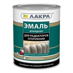 Эмаль алкидная радиаторная Лакра белая полуматовая 0,9 кг