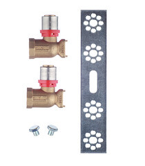 Планка монтажная Tiemme с двумя водорозетками 20(пресс) х 1/2 ВР(г) - фото 2