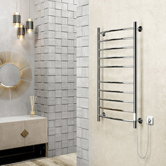 Полотенцесушитель электрический MyFrea MyWay 1000х500 мм 126 Вт с терморегулятором хром - фото 2