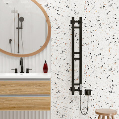 Полотенцесушитель электрический MyFrea MyParma 1200х100 мм 84 Вт с терморегулятором черный - фото 9