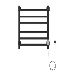 Полотенцесушитель электрический MyFrea MyVatican 600х400 мм 93 Вт с терморегулятором черный - фото 9