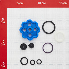 Набор ремонтный кран-букс и вентилей Ромашка Ду 15,20,25 синий - фото 2