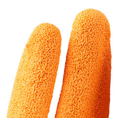 Перчатки х/б 10 нитей с латексным обливом Delta Plus VE730 желто-оранжевые XL - фото 6