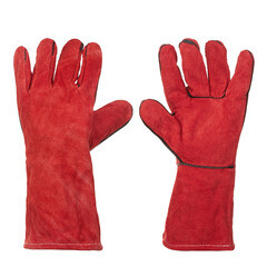 Краги спилковые для сварщика Hesler красные 14 (XL) - фото 1