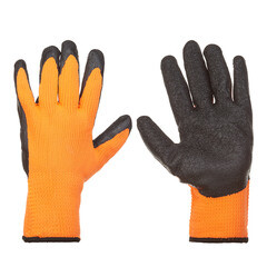 Перчатки полиэстеровые с латексным обливом Hesler черно-оранжевые 10 (L )