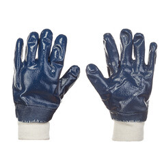 Изображение товара Перчатки полиэстеровые с нитриловым обливом манжета на резинке Hesler бело-синие 10 (L) (668643/5868)