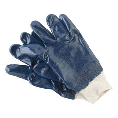 Перчатки полиэстеровые с нитриловым обливом манжета на резинке Hesler бело-синие 10 (L) (668643/5868) - фото 2