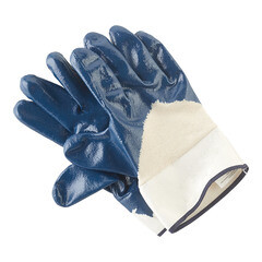 Перчатки полиэстеровые с нитриловым обливом Hesler бело-синие 10 (L) (668644/5875) - фото 2