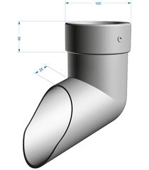 Колено стока Docke Lux пластиковый d100 мм шоколад RAL 8019 - фото 4