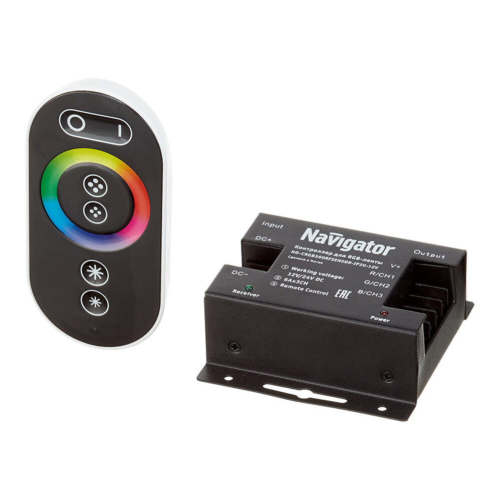 Изображение товара Контроллер для светодиодной ленты RGB Navigator 360 Вт 12 В сенсорный пульт
