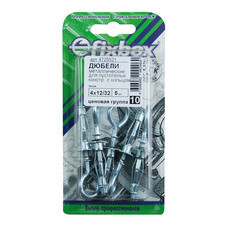 Дюбель металлический для пустотелых конструкций с кольцом 4x12/32мм 5шт 29240