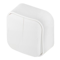 Переключатель Legrand Quteo двухклавишный накладной белый (782206) - фото 5