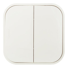 Переключатель Legrand Quteo двухклавишный накладной слоновая кость (782236) - фото 1