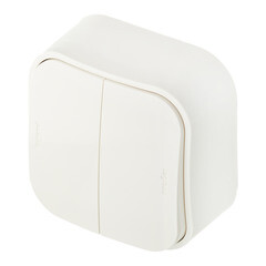 Переключатель Legrand Quteo двухклавишный накладной слоновая кость (782236) - фото 5