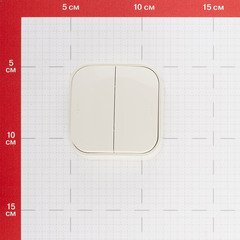 Переключатель Legrand Quteo двухклавишный накладной слоновая кость (782236) - фото 2