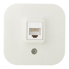 Изображение товара Розетка телефонная Legrand Quteo накладная слоновая кость RJ11 (782244)