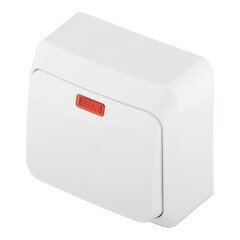 Выключатель Systeme Electric Этюд одноклавишный накладной белый с подсветкой (BA10-005B) - фото 2