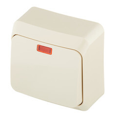 Выключатель Systeme Electric Этюд одноклавишный накладной кремовый с подсветкой (BA10-005K) - фото 5