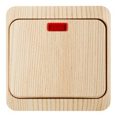 Изображение товара Выключатель Systeme Electric Этюд одноклавишный накладной сосна с подсветкой (BA10-005D)