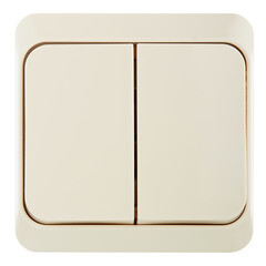 Изображение товара Выключатель Systeme Electric Этюд двухклавишный накладной кремовый (BA10-002K)